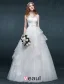 Épaules Un-ligne Perlage Perles Noeud Volants Guillotine Organza Robe De Mariée