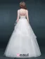 Épaules Un-ligne Perlage Perles Noeud Volants Guillotine Organza Robe De Mariée