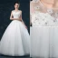 Épaules Robe De Bal Décolleté Carré De Fleurs À La Main Organza Robe De Mariée