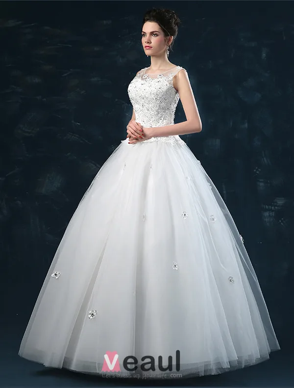 Épaules Robe De Bal Décolleté Carré De Fleurs À La Main Organza Robe De Mariée