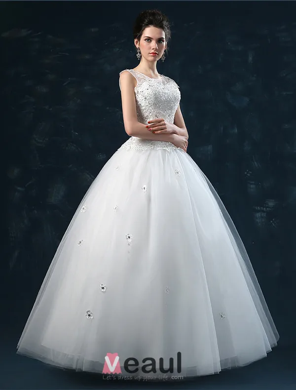 Épaules Robe De Bal Décolleté Carré De Fleurs À La Main Organza Robe De Mariée