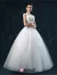 Épaules Robe De Bal Décolleté Carré De Fleurs À La Main Organza Robe De Mariée