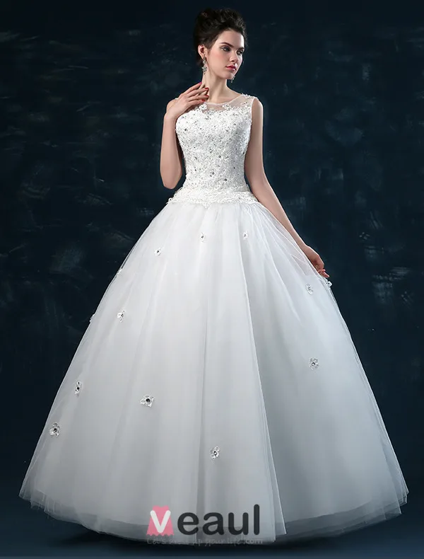 Épaules Robe De Bal Décolleté Carré De Fleurs À La Main Organza Robe De Mariée