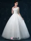 Épaules Robe De Bal Décolleté Carré De Fleurs À La Main Organza Robe De Mariée