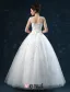 Épaules Robe De Bal Décolleté Carré De Fleurs À La Main Organza Robe De Mariée