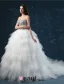 2015 Luxury Sweetheart Sleeveless Sequined Upper Corset Cascading Ruffles Ball Gown Wedding Dress
