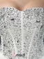 2015 Luxury Sweetheart Sleeveless Sequined Upper Corset Cascading Ruffles Ball Gown Wedding Dress