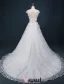 Une Ligne Appliques Princesse Carré Décolleté Dos Nu Perlage Robe De Mariée En Organza