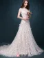 Une Ligne Appliques Princesse Carré Décolleté Dos Nu Perlage Robe De Mariée En Organza