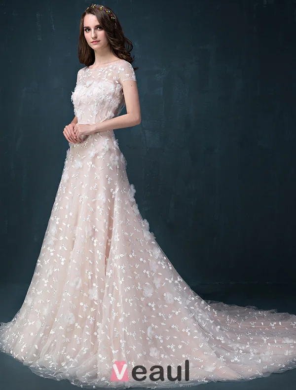 Une Ligne Appliques Princesse Carré Décolleté Dos Nu Perlage Robe De Mariée En Organza