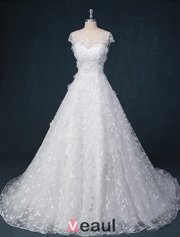 Une Ligne Appliques Princesse Carré Décolleté Dos Nu Perlage Robe De Mariée En Organza