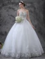 2015 Glitter Sweetheart Sequin Rhinestone Floor-length Lace Ball Gown Wedding Dress