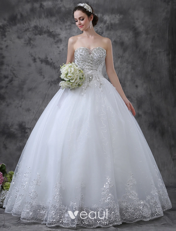 Paillettes Strass Paillettes Cherie Parole Longueur Robe De Mariee Robe De Dentelle De La Balle