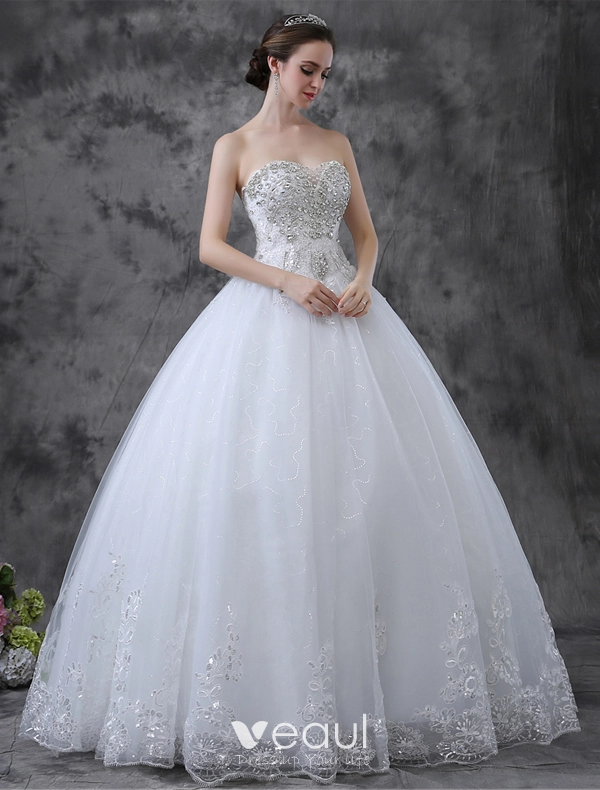 Paillettes Strass Paillettes Cherie Parole Longueur Robe De Mariee Robe De Dentelle De La Balle