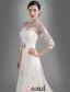 2015 Elegant A-line Princess Shoulders 3/4 Sleeves Embroidered Organza Wedding Dress