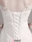 2015 Elegant A-line Princess Shoulders 3/4 Sleeves Embroidered Organza Wedding Dress