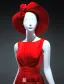 Simple A-line Square Neckline Beading Handmade Flowers Backless Classic Red Satin Evening Dress