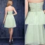 A-line Sweetheart Ruffle Handmade Flower Green Bridesmaid Dress