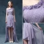 Empire One-shoulder Flower Ruffle Asymmetrical Chiffon Cocktail Dress