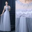 A-line Urringning Backless Beading Blommor Skärp Tyll Studentklänningar