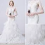 Sirène V-cou Imprenable Volants Dos Nu En Cascade Fuite Longue Robe De Mariée En Dentelle