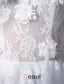 2015 A-ligne Décolleté Carré, Manches 3/4 En Dentelle Et Des Fleurs Robe De Mariée Courte