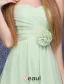 A-line Sweetheart Ruffle Handmade Flower Green Bridesmaid Dress
