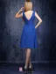 A-line Deep V-neck Ruffle Royal Blue Bridesmaids Dress
