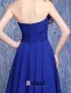 Simple Empire Strapless Backless Ruffle Chiffon Royal Blue Bridesmaid Dresses