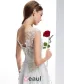Exquise-ligne Encolure Percé Fleurs En Dentelle Carrée Robe De Mariée Dos Nu En Mousseline De Soie