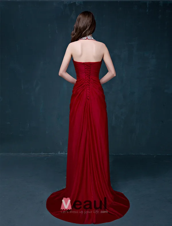 A-line Beading Paljetter Grimma V-ringad Backless Rufsa Charmeuse Aftonklänning