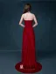 A-line Beading Paljetter Grimma V-ringad Backless Rufsa Charmeuse Aftonklänning