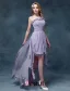 Empire One-shoulder Flower Ruffle Asymmetrical Chiffon Cocktail Dress