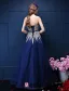 Glitter A-linje Kjæreste Beading Paljetter Ramma Royal Blue Organza Balljoler