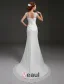 Mermaid V-neck Beading Bow Sash Backless Lace Wedding Dress