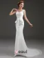 Mermaid V-neck Beading Bow Sash Backless Lace Wedding Dress