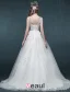 A-line Fyrkantig Ringning Applikationer Spets Beading Strass Organza Bröllopsklänning