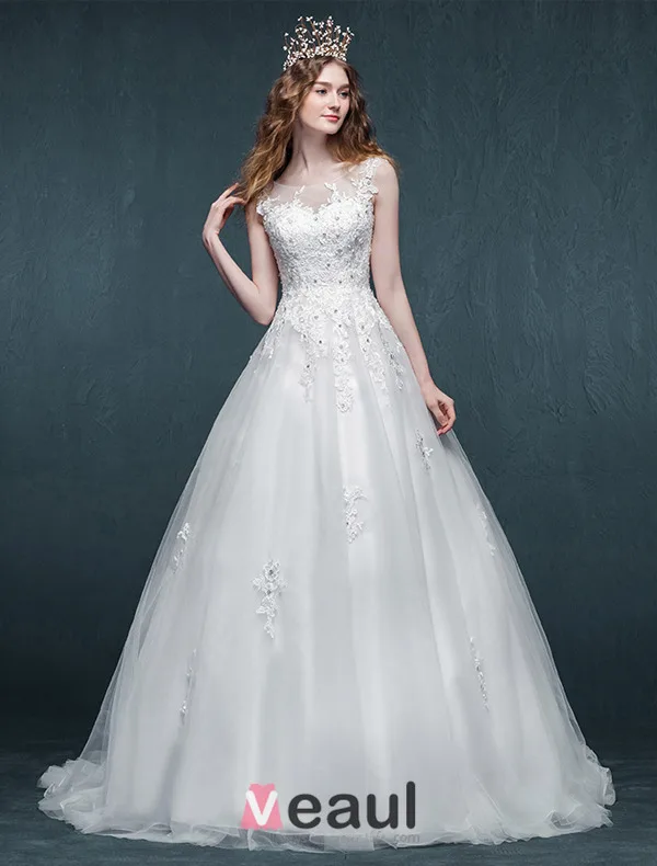 A-line Fyrkantig Ringning Applikationer Spets Beading Strass Organza Bröllopsklänning