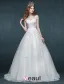 A-line Fyrkantig Ringning Applikationer Spets Beading Strass Organza Bröllopsklänning