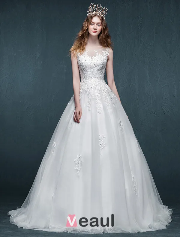 A-line Fyrkantig Ringning Applikationer Spets Beading Strass Organza Bröllopsklänning