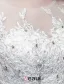 A-line Fyrkantig Ringning Applikationer Spets Beading Strass Organza Bröllopsklänning