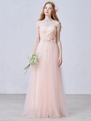 2015 Empire Square Neckline Petal Pearl Organza Evening Dress