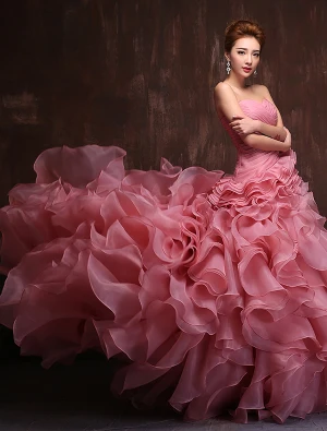 Erstaunlichen Schatz Sleeveless Rüsche Organza Ballkleider
