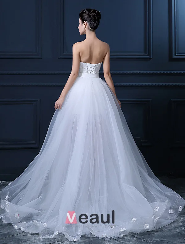 knee length dresses for ladies 2025 Short Wedding Dress With Detachable Skirt Glittering Gowns –  BRIDALVENUS