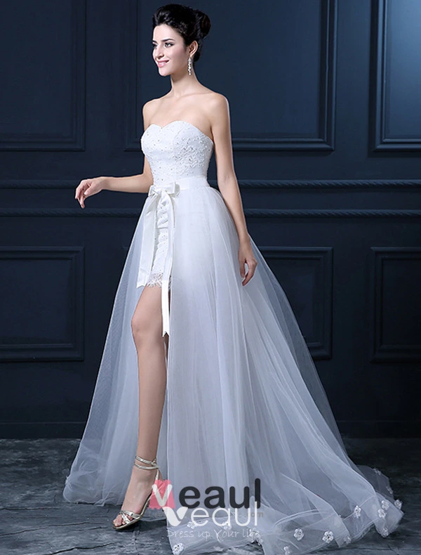 Vestido corto con cola online
