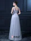 A-line Urringning Backless Beading Blommor Skärp Tyll Studentklänningar