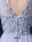 A-line Urringning Backless Beading Blommor Skärp Tyll Studentklänningar