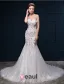 Sweetheart Sirène Sexy Fleurs En Dentelle Décolleté Manches Robe De Mariage De Fuite