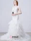 Sirène V-cou Imprenable Volants Dos Nu En Cascade Fuite Longue Robe De Mariée En Dentelle