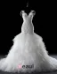 Sirène V-cou Imprenable Volants Dos Nu En Cascade Fuite Longue Robe De Mariée En Dentelle